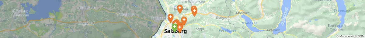 Kartenansicht für Apotheken-Notdienste in der Nähe von Hallwang (Salzburg-Umgebung, Salzburg)